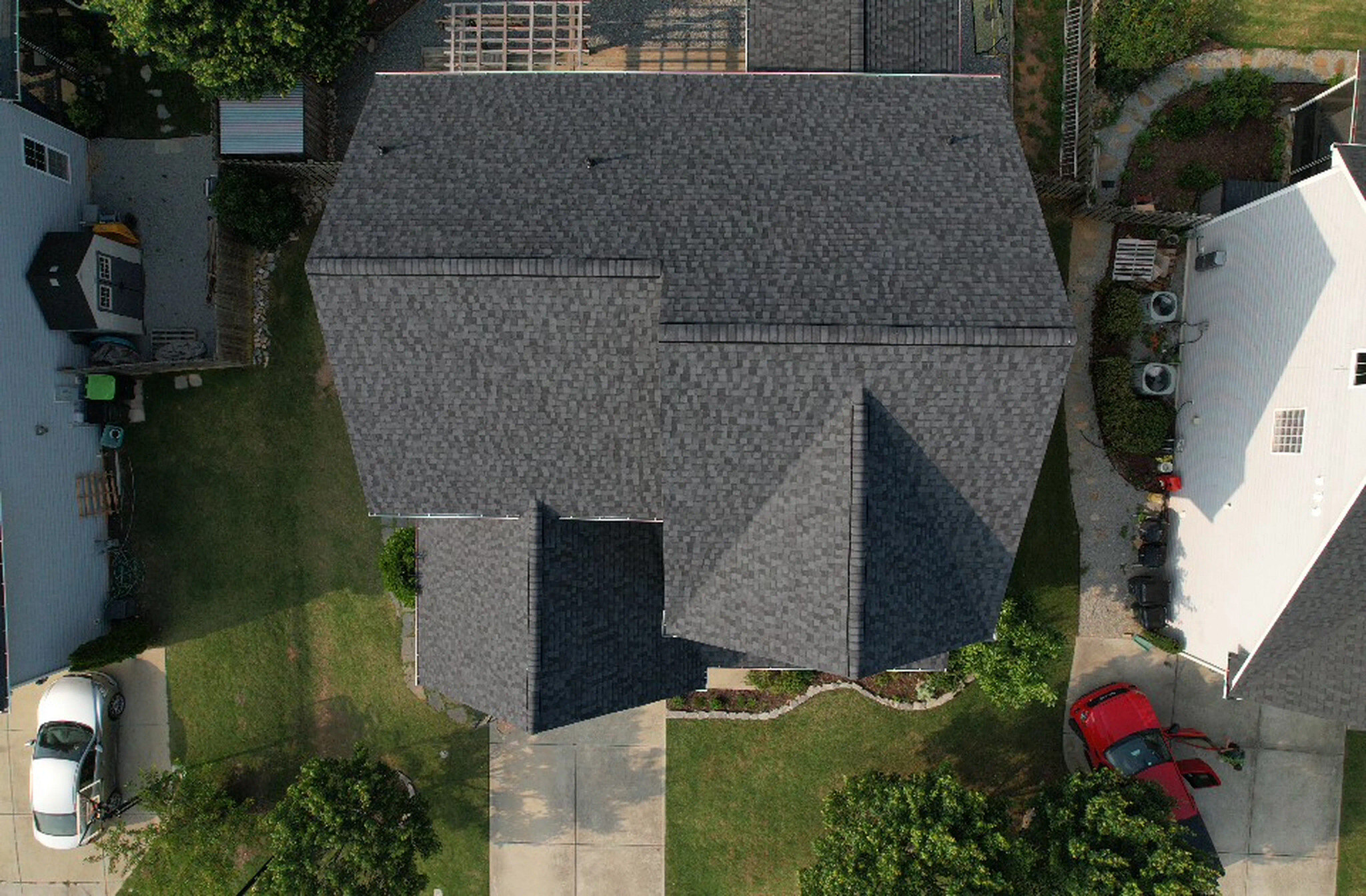 Drone photo of new shingles